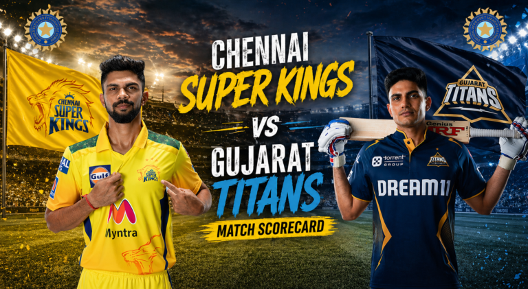 चेन्नई सुपर किंग्स वि गुजरात टायटन्स सामन्याचे स्कोअरकार्ड