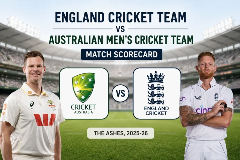 England Cricket Team vs Australian Men’s Cricket Team Match Scorecard England Cricket Team vs Australian Men’s Cricket Team Match Scorecard